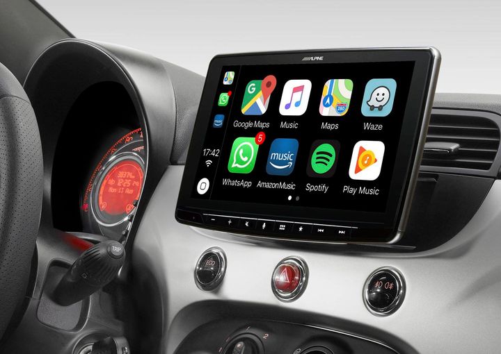 Apple Carplay / Android Auto in Fiat 500 Beige interior ( 2007-2015)