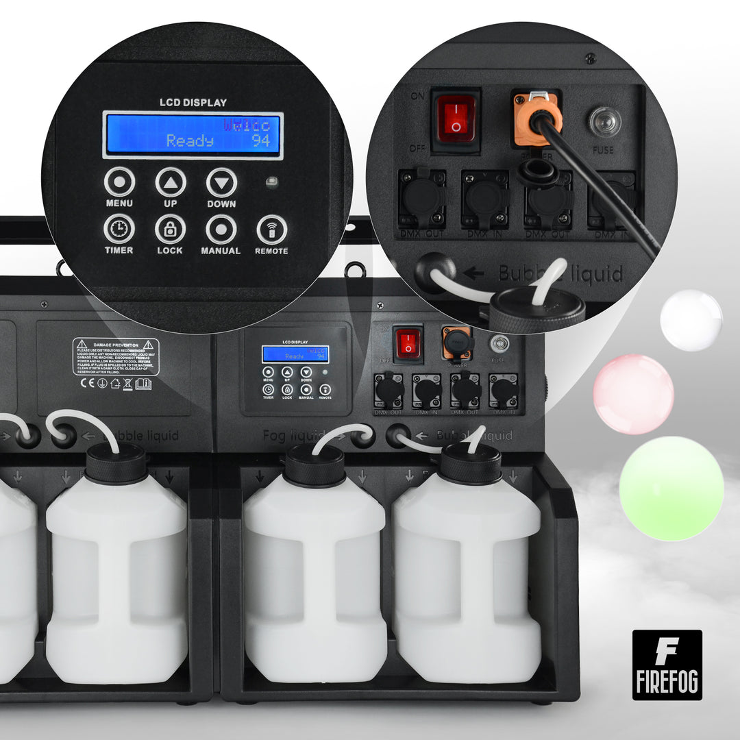 Firefog BUBBLE FOGGER 2000 máquina de niebla y burbujas con LED y DMX