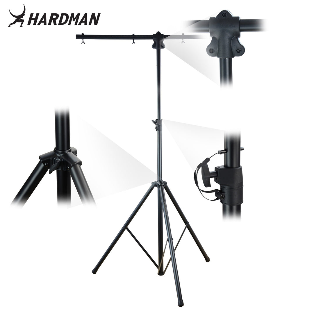Hardman HLS2 soporte de iluminación con T-bar, 2,5 m, 70 kg, negro