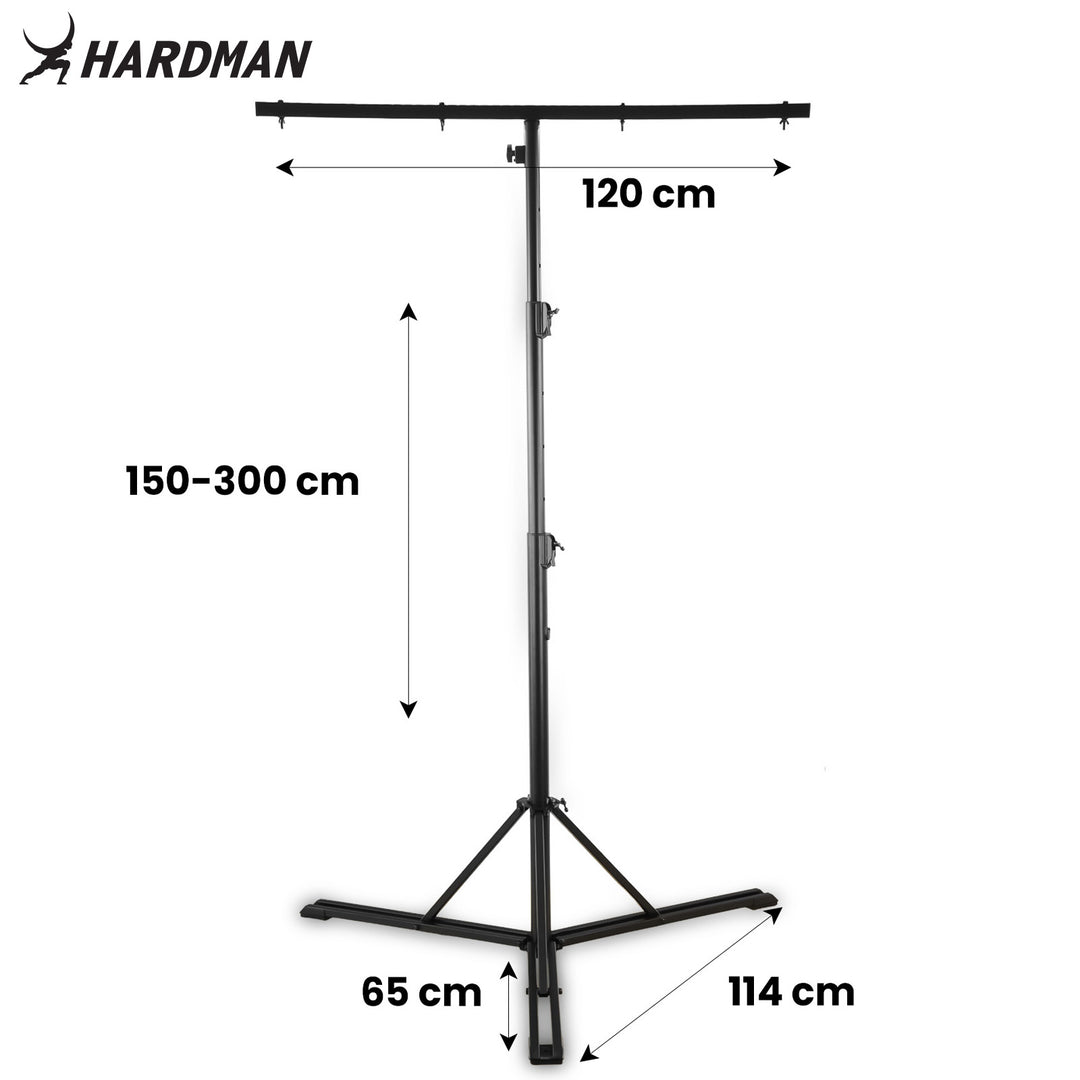 Soporte de iluminación Hardman HLS13 con T-bar y bolsa, 3 m, 70 kg