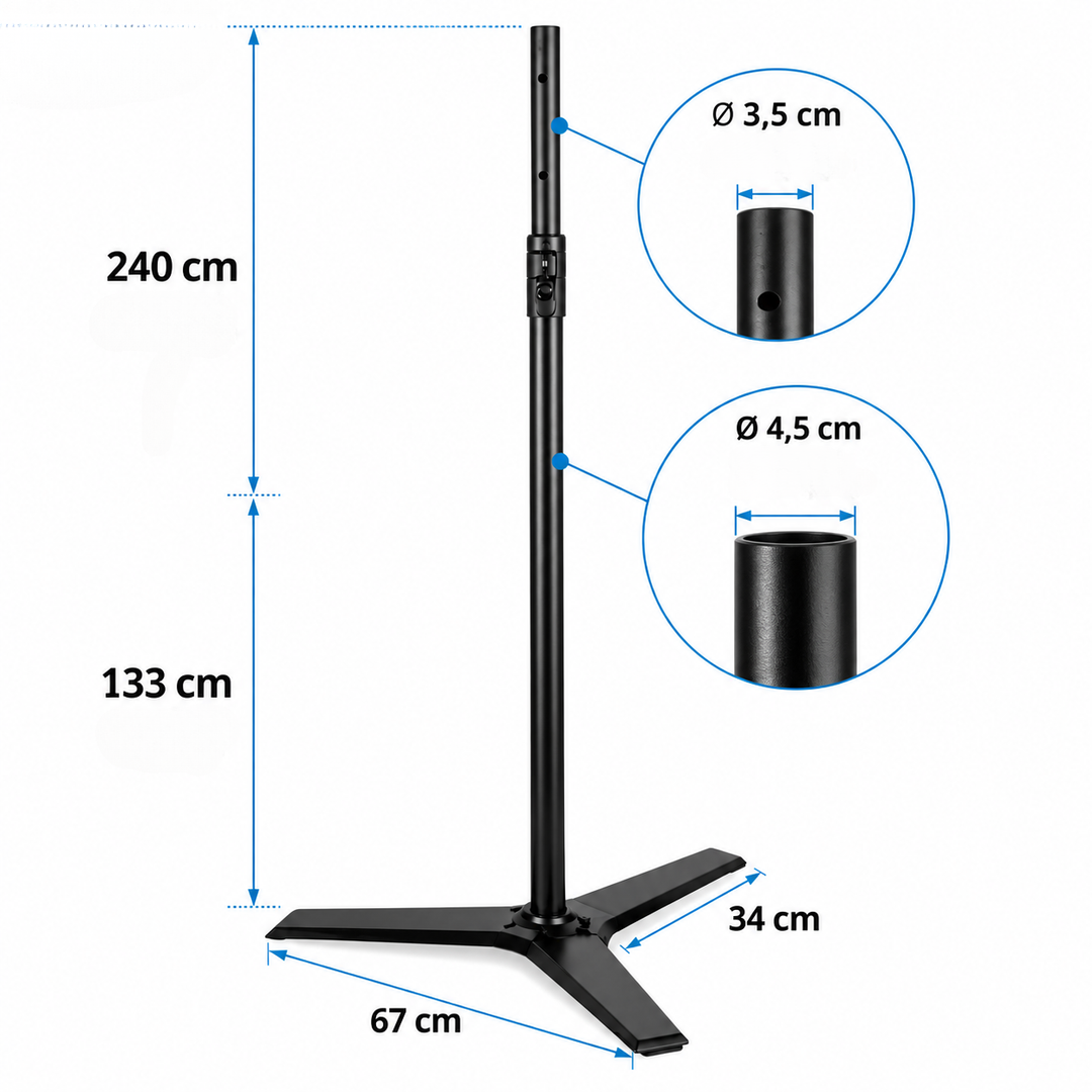 Hardman HLK57-PRO – Soporte profesional para altavoces e iluminación de 133–240 cm, 70 kg