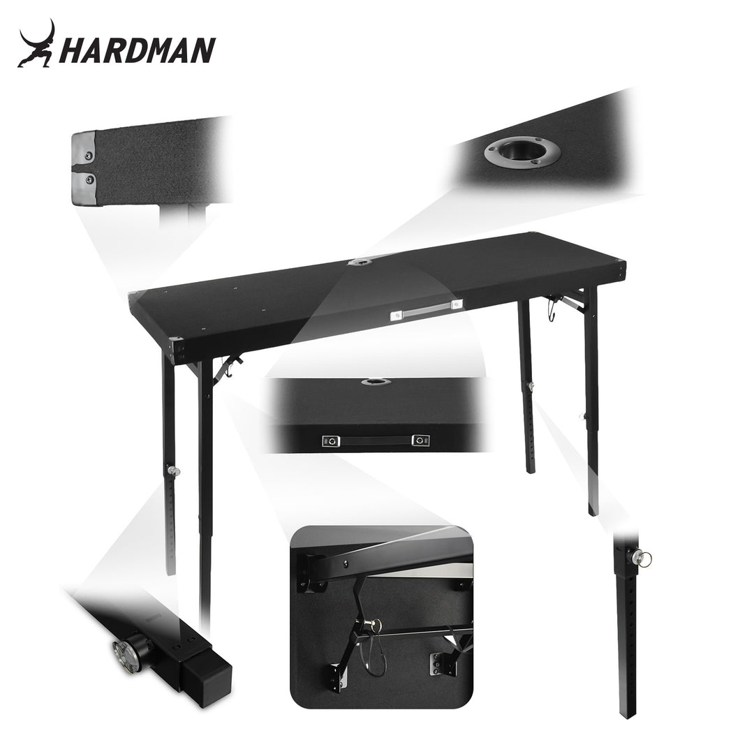 Hardman DTS1 mesa DJ plegable, 154 x 52 cm, con bolsa