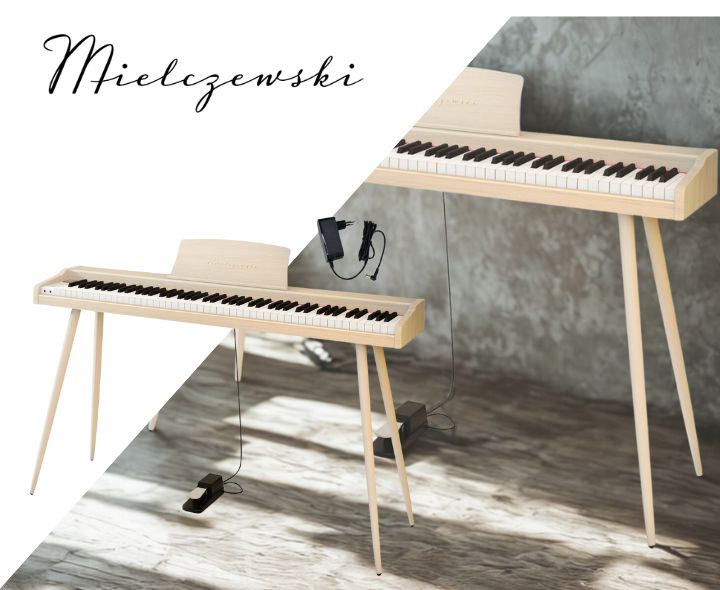 Mielczewski digitalpiano con patas de metal, beige