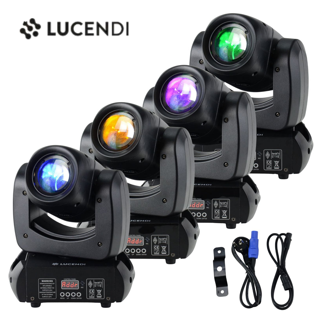 Lucendi BEAM100 moving head, set de 4 uds. y case