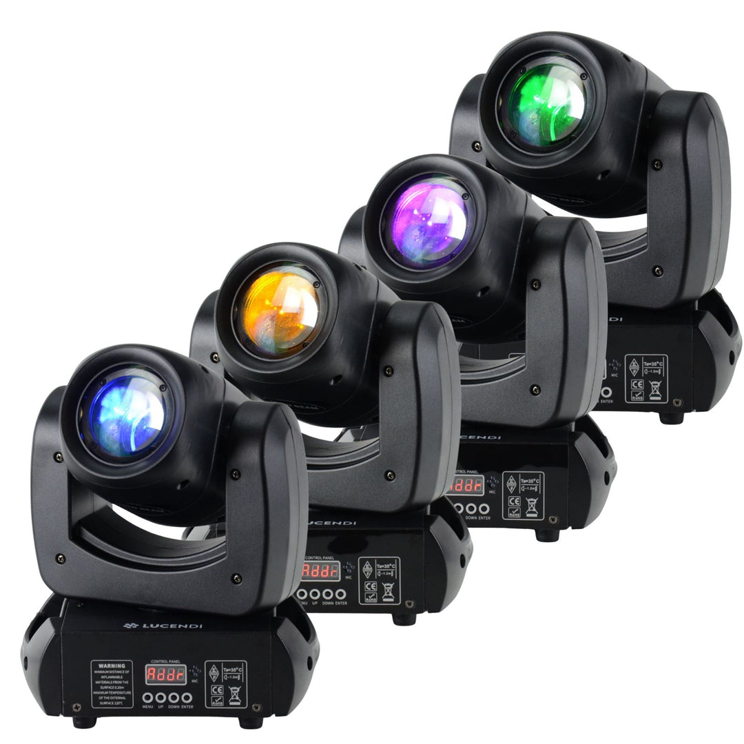 Lucendi BEAM100 moving head, set de 4 uds. y case