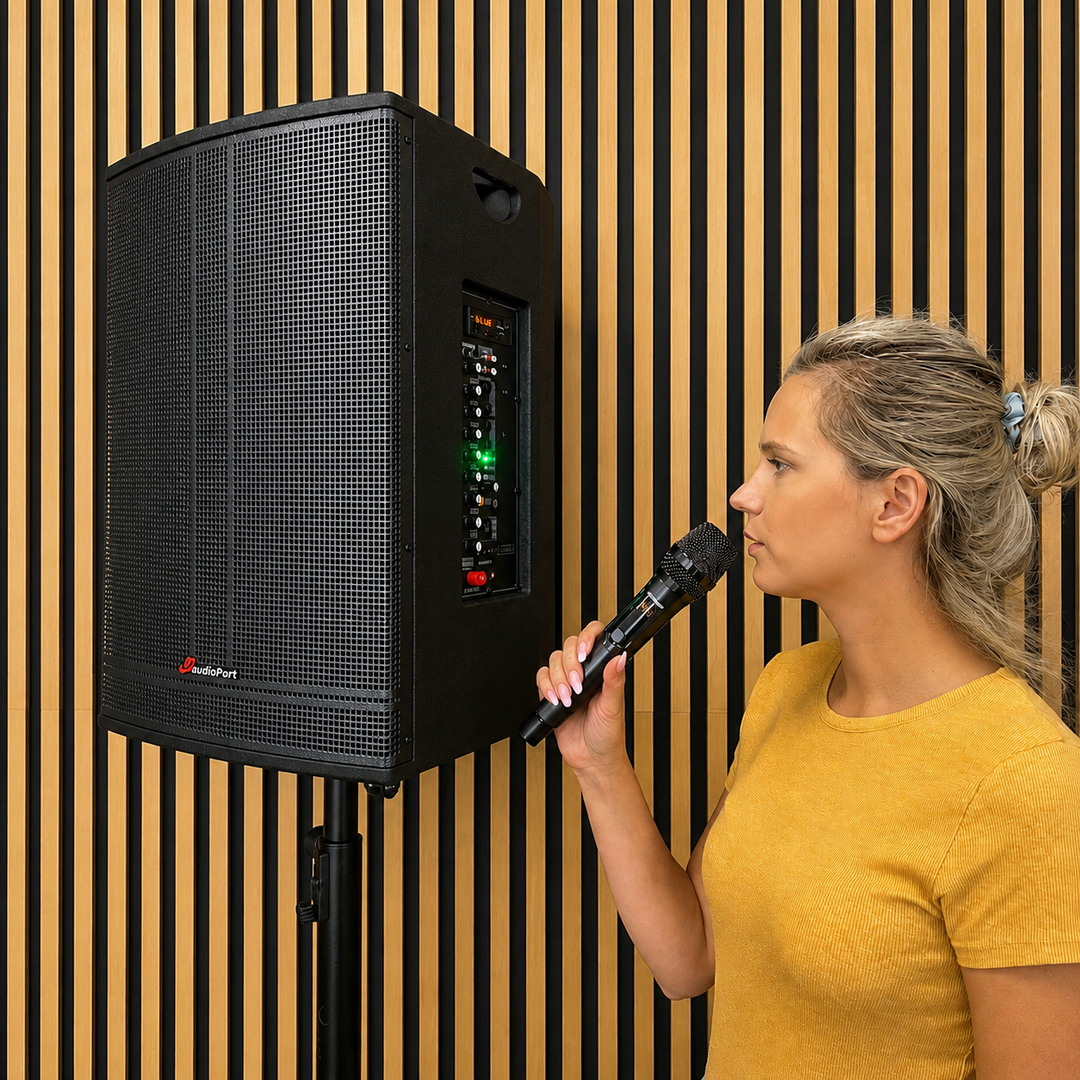 Audioport V15 altavoz activo portátil de 500 W con 2 micrófonos