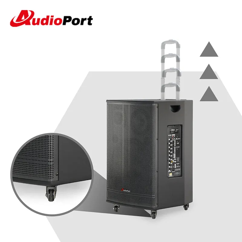 Audioport V15 altavoz activo portátil de 500 W con 2 micrófonos