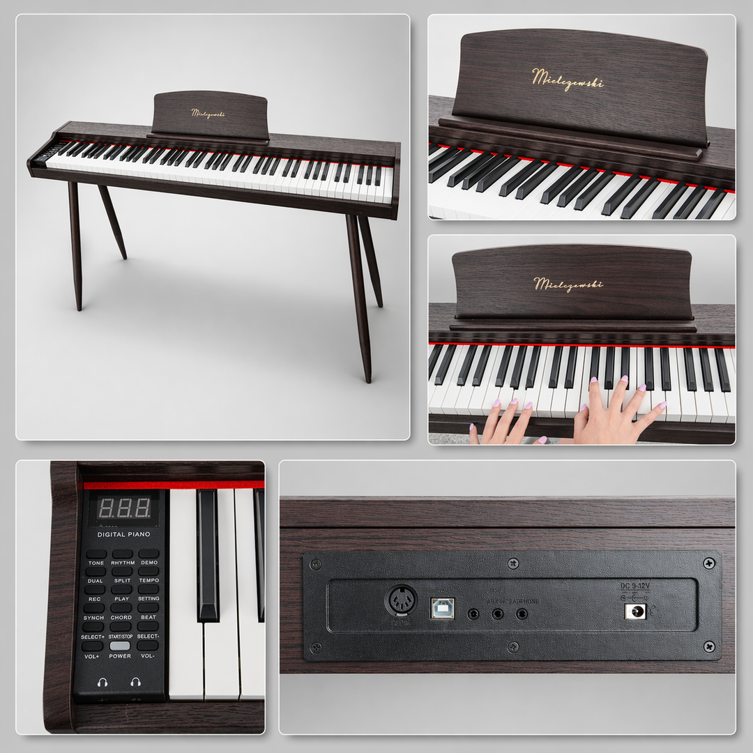 Mielczewski Virelai digitalpiano con patas, marrón oscuro
