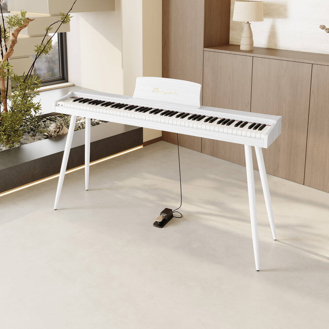 Piano digital Mielczewski Virelai con patas, blanco