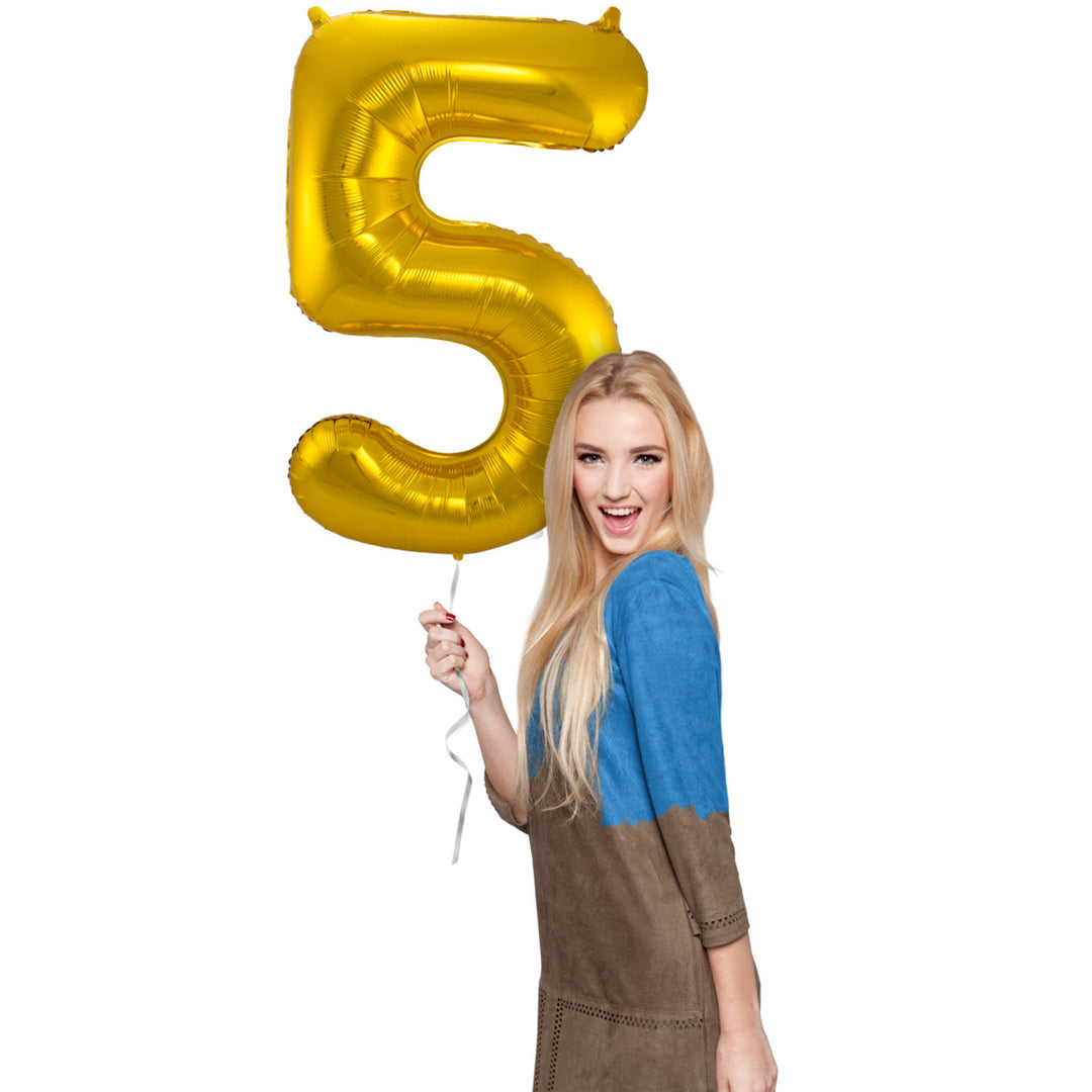 Globo de Foil Número 5 (Oro, 86 cm)