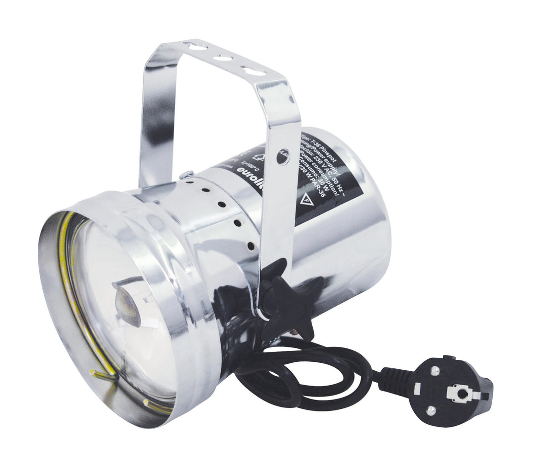 EUROLITE T-36 Pinspot con enchufe, plateado