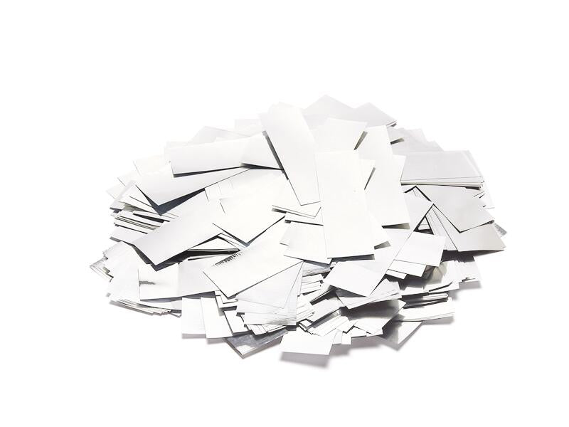 TCM FX confeti rectangular Slowfall 55x18mm, blanco/plata, 1kg