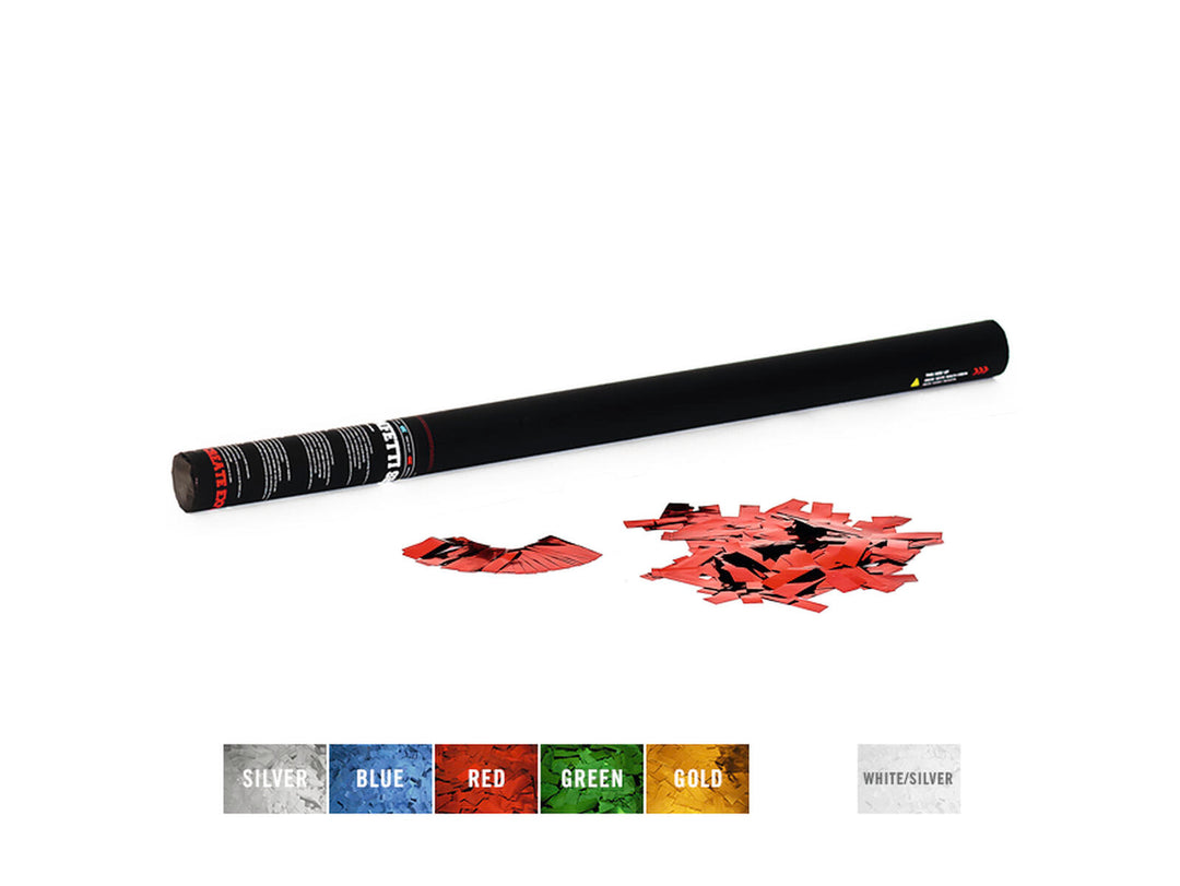 TCM FX Cañón de confeti portátil de 80cm, rojo metálico