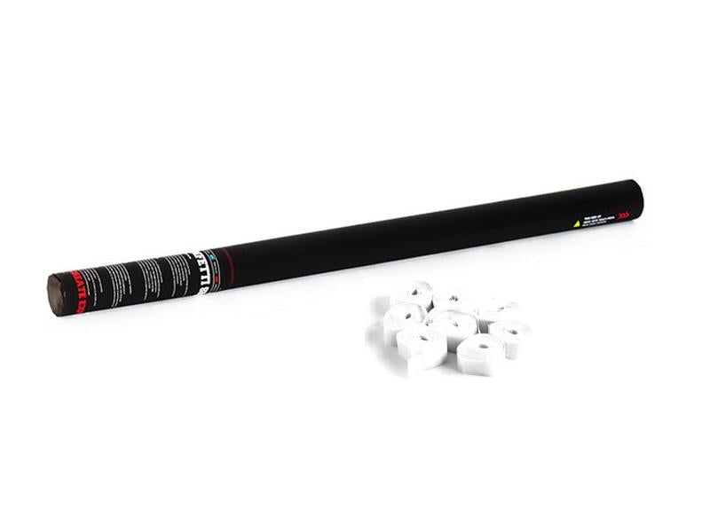 TCM FX Cañón portátil de serpentinas 80cm, blanco