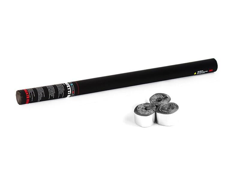 TCM FX Cañón portátil de serpentinas 80cm, plateado