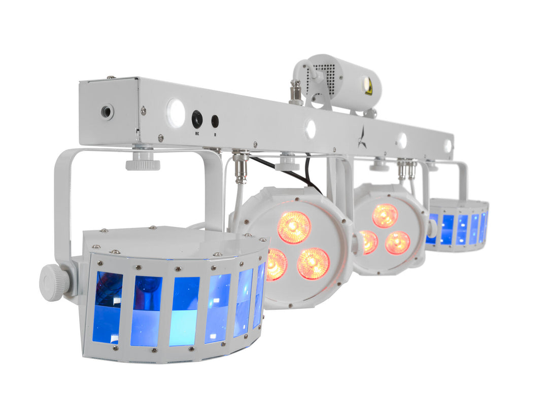 Set de luces LED KLS Laser Bar FX EUROLITE blanco + soporte de altavoz BPS-2 blanco