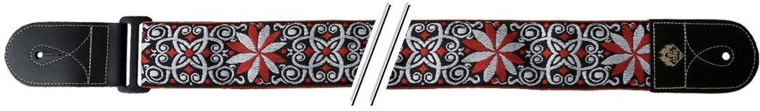 GEWA Correas de guitarra F&S Folk Jacquard - Rojo-Blanco