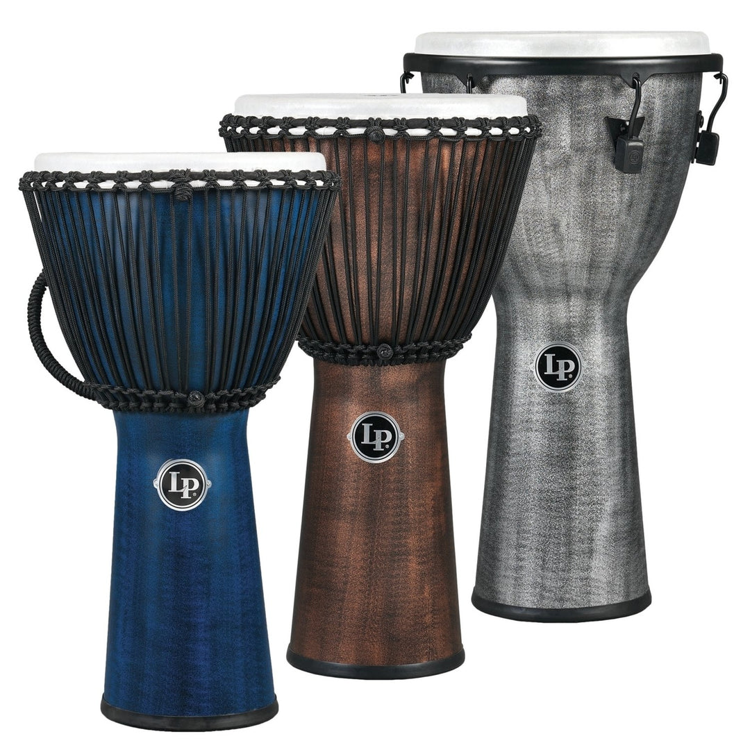 Latin Percussion Djembé World Beat FX afinado con cuerda - Gris (LP724G)