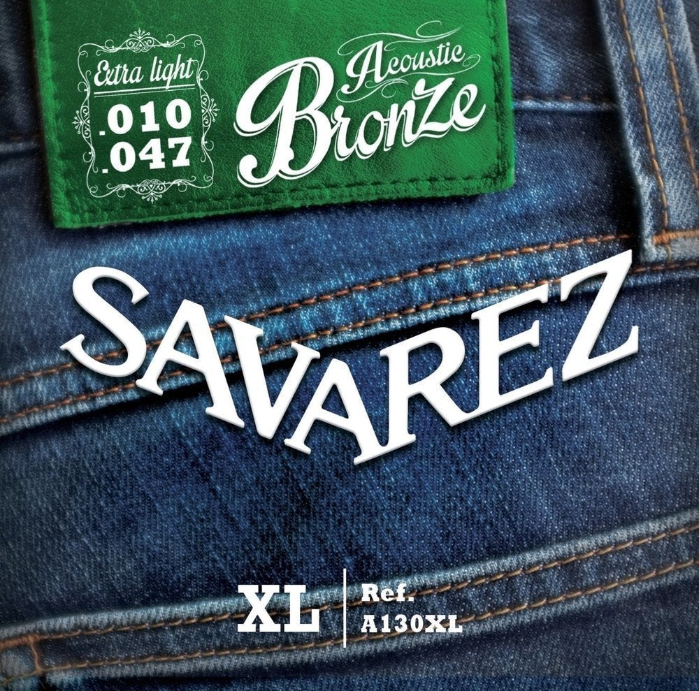 Cuerdas de guitarra western Savarez A130XL Bronze, extra light .010 a .047