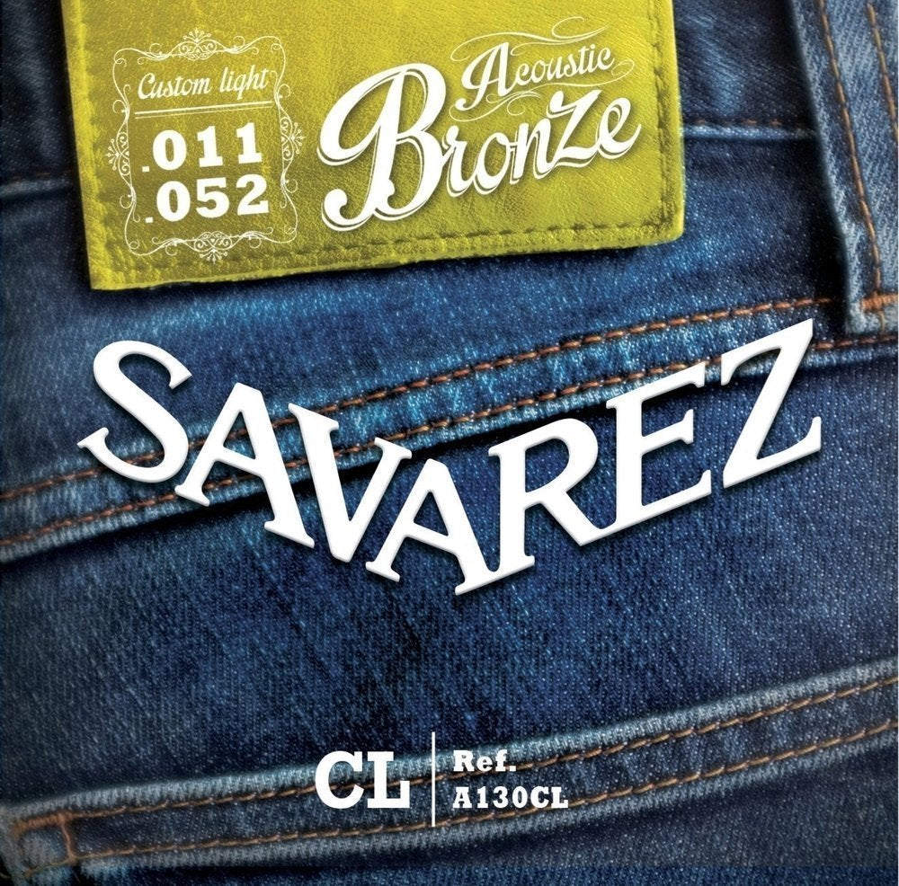 Cuerdas de guitarra western Savarez A130CL Bronze, custom light .011 a .052
