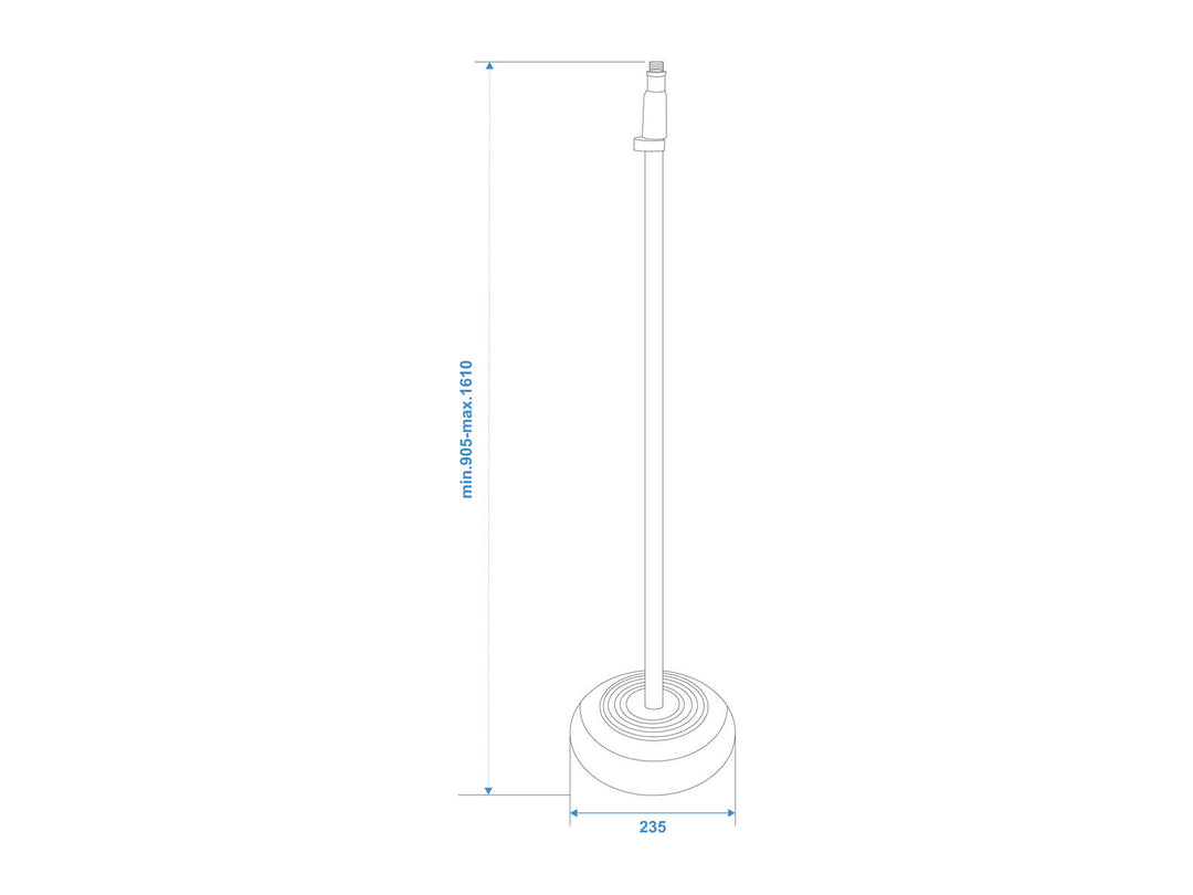 OMNITRONIC Soporte de micrófono 85-157cm bk