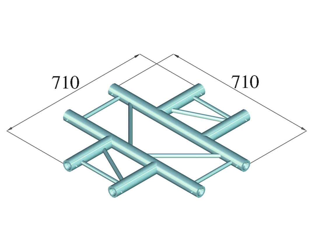 ALUTRUSS BILOCK BQ2-SPAC41H pieza de cruce de 4 vías bk