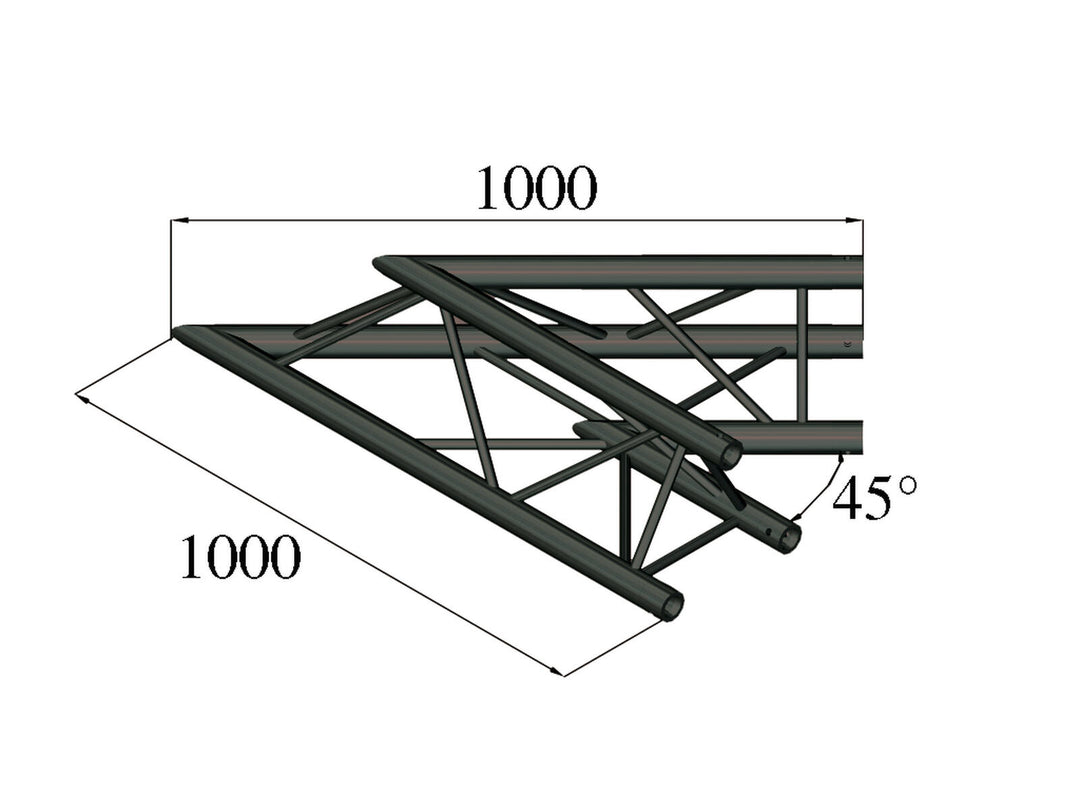 ALUTRUSS TRILOCK S-PAC 19 esquina de 2 vías 45° black