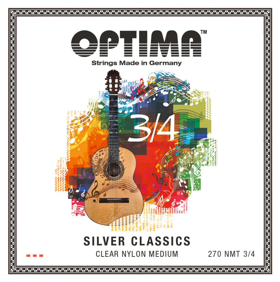 Optima Strings para guitarra clásica SILVER CLASSICS Cuerdas de Guitarras para niños - Set 3/4 (270MT 3/4)