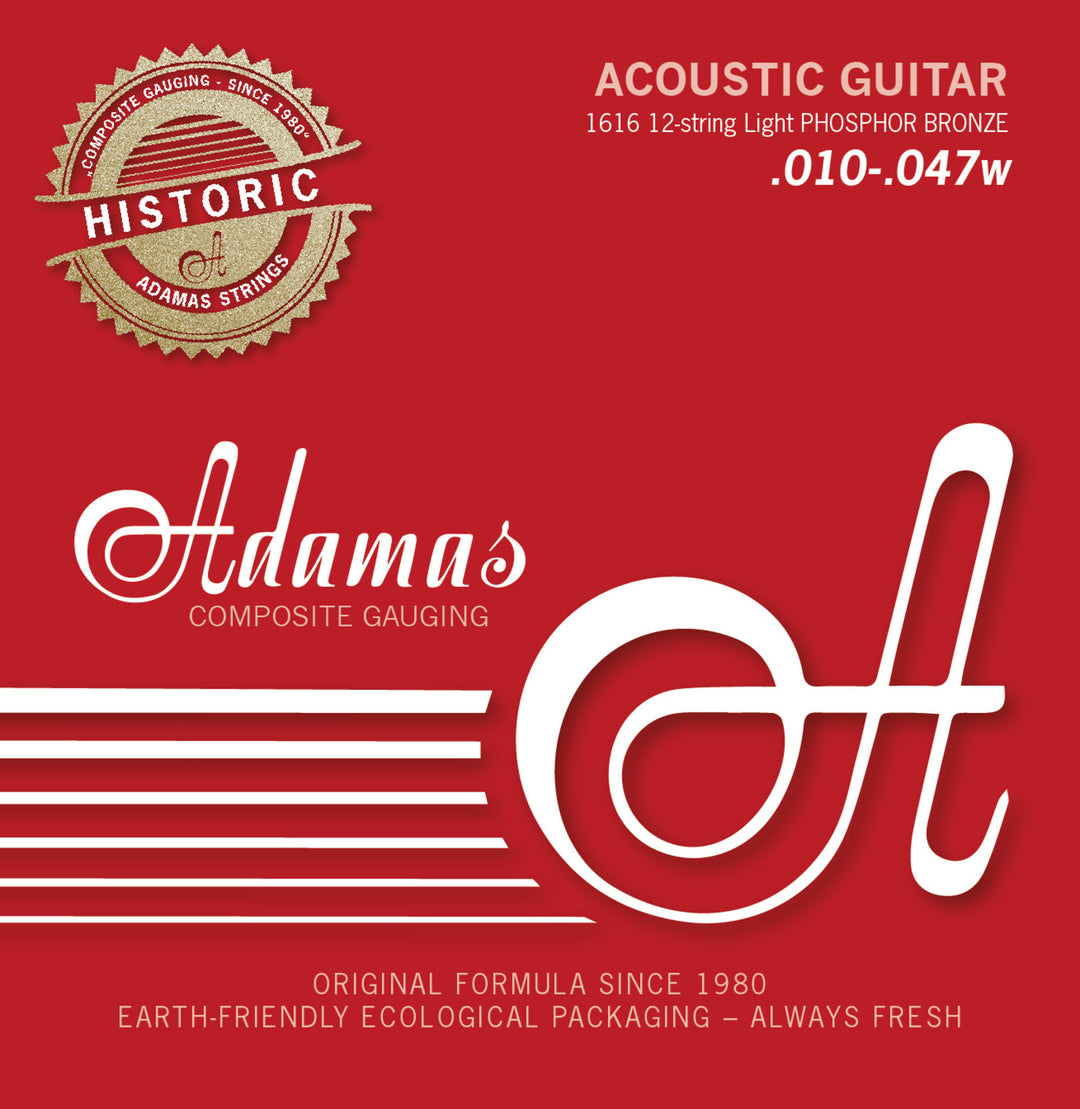 Cuerdas Adamas para guitarra acústica Adamas Historic Reissue Phosphor Bronze - 12-str. Light .010-.047 (1616)