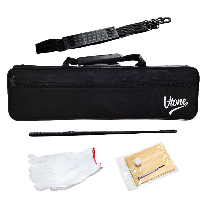 V-TONE VFL 16 flauta travesera de metal con estuche para llave de C