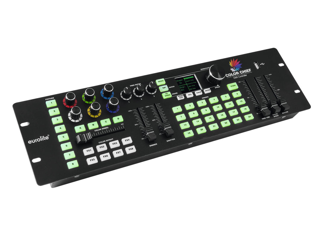 EUROLITE Set 2x LED KLS-180 + 2x LED WF-40 + controlador DMX LED Color Chief