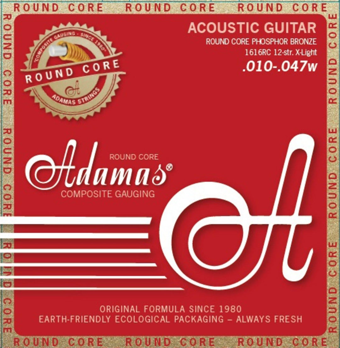 Cuerdas Adamas para guitarra acústica Historic Reissue Phosphor Bronze Round Core - 12-str. Light .010-.047 (1616RC)