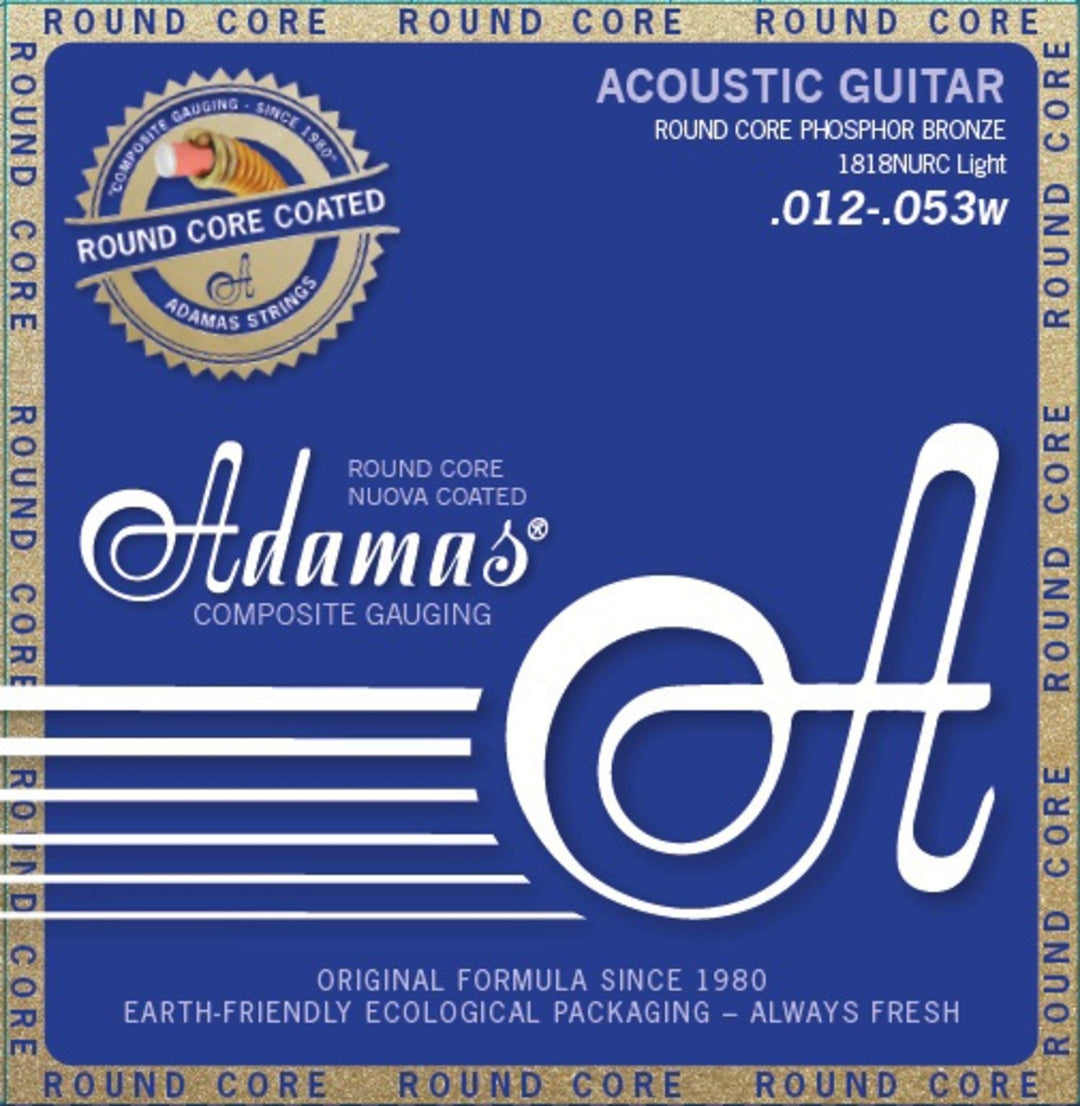 Cuerdas Adamas para Guitarra acústica Nuova Phosphor Bronze recubiertas con núcleo redondo - Light .012-.053 (1818NURC)