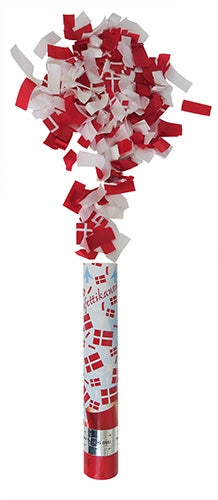 Cañones de Confeti Manual (Rojo, Blanco, 30cm)