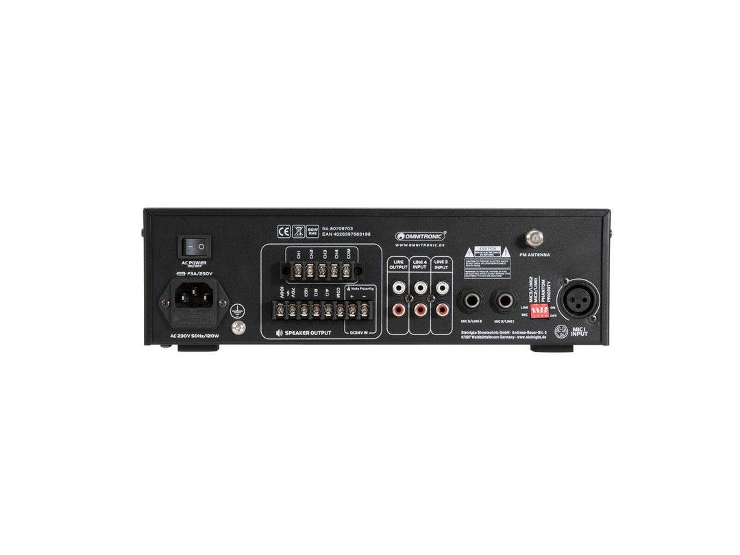 Amplificador mezclador PA OMNITRONIC CPZ-60P