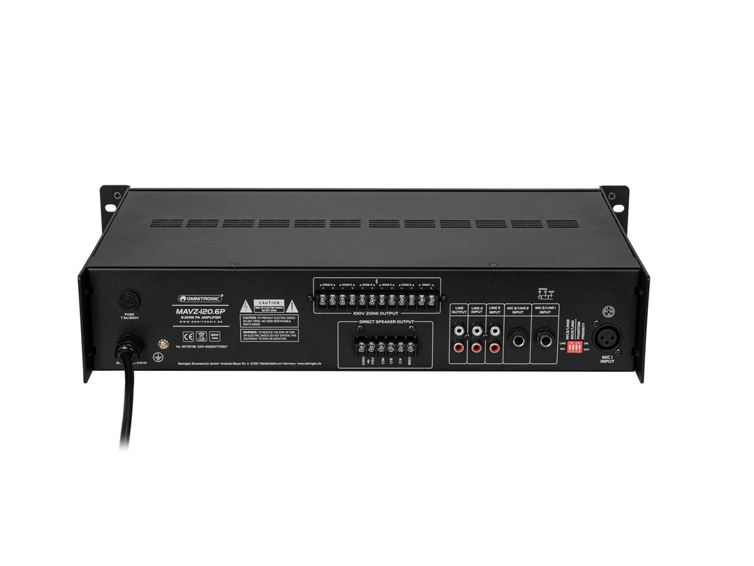 OMNITRONIC MAVZ-120.6P amplificador mezclador PA
