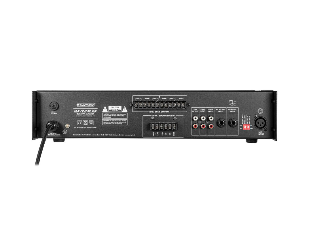 OMNITRONIC MAVZ-240.6P Amplificador mezclador PA