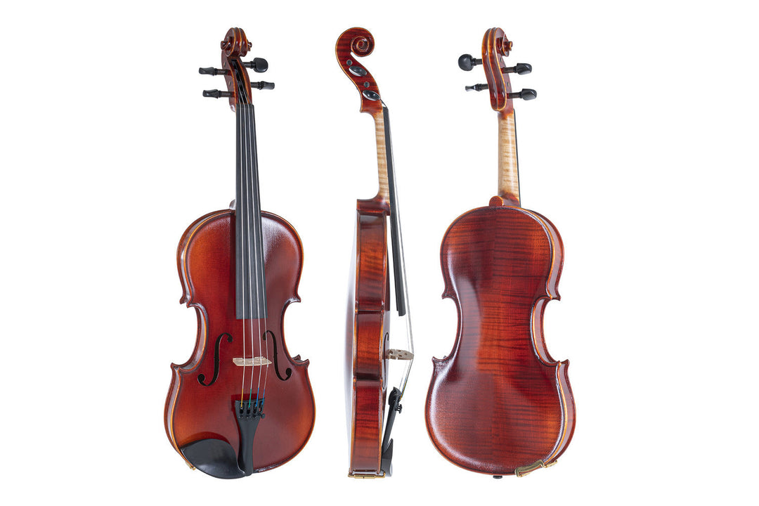 GEWA Violin Ideale - 4/4 (Listo para tocar, incluye estuche moldeado, sin arco, con cuerdas Larsen Aurora, protegido para el transporte)