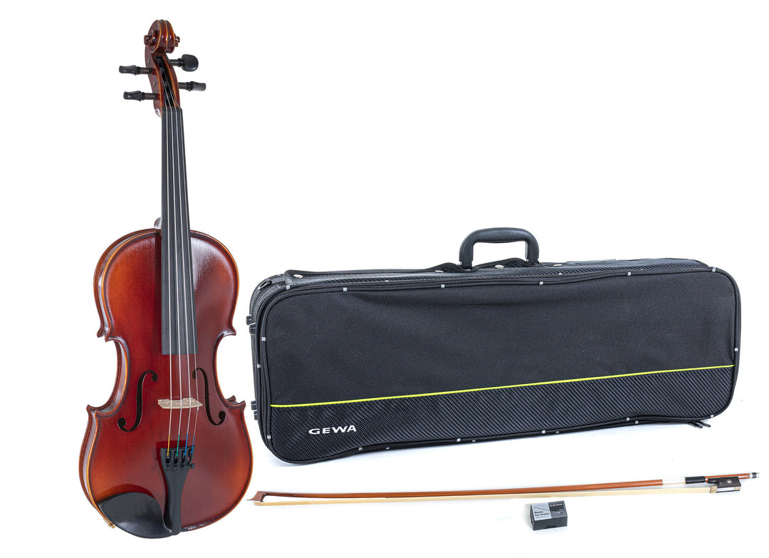 GEWA Violines Ideale - 1/4 (Listo para tocar incl. estuche de violín, arco de Massaranduba, cuerdas Larsen Aurora, protegido para el transporte)