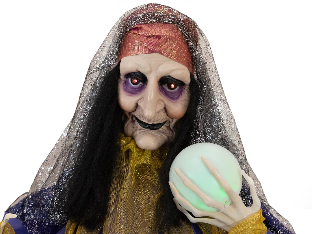 Figura de Halloween adivina con bola de cristal, animada, 40 cm
