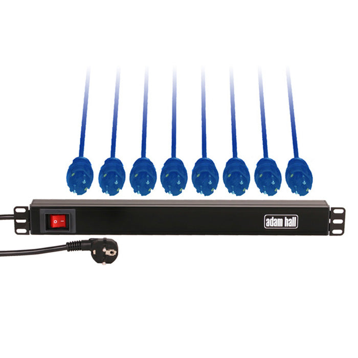 Adam Hall 1U Rack Distribuidor de Corriente (Schuko)