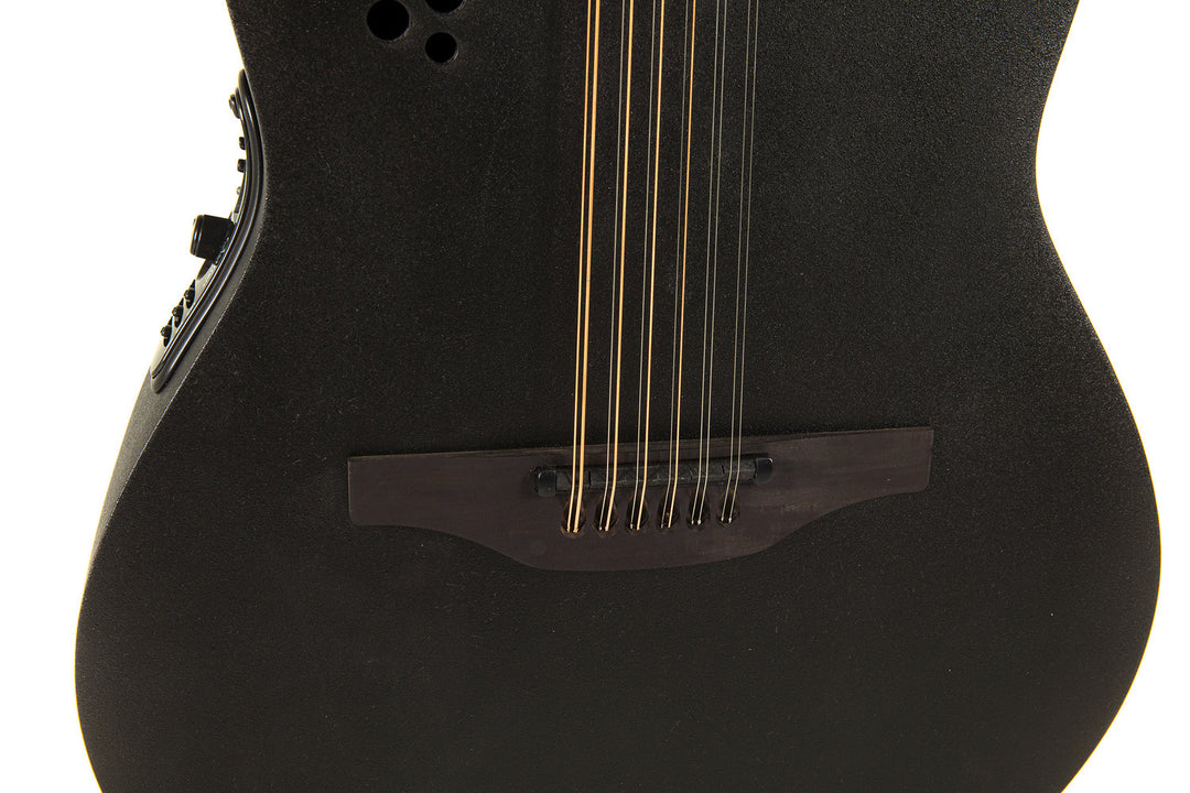 Ovation Guitarras electroacústica Elite TX Deep Contour Cutaway de 12 cuerdas - Black Textured (2058TX-5-G)