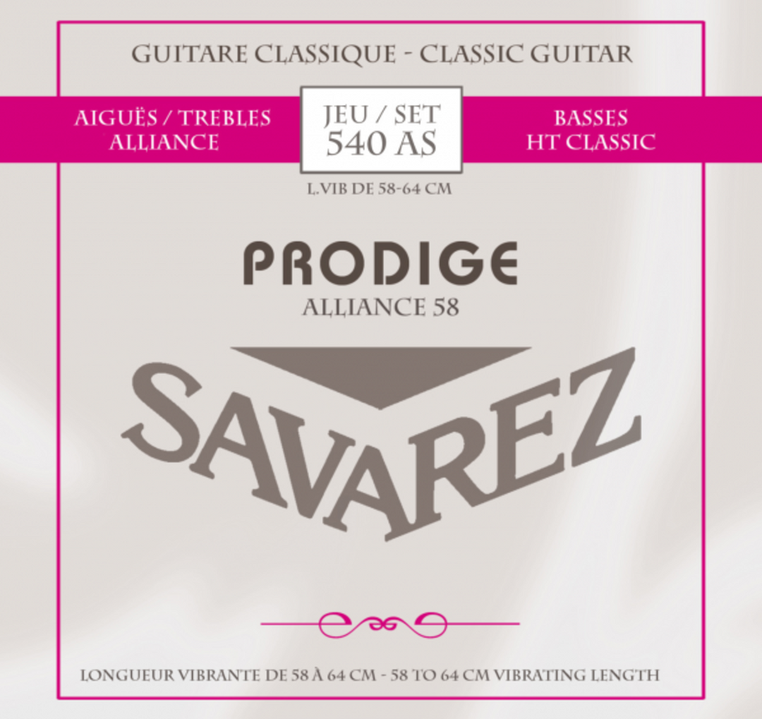 Cuerdas Savarez para guitarra clásica Prodige 38 Children's Guitar - 3/4-7/8 Carbon (540AS)