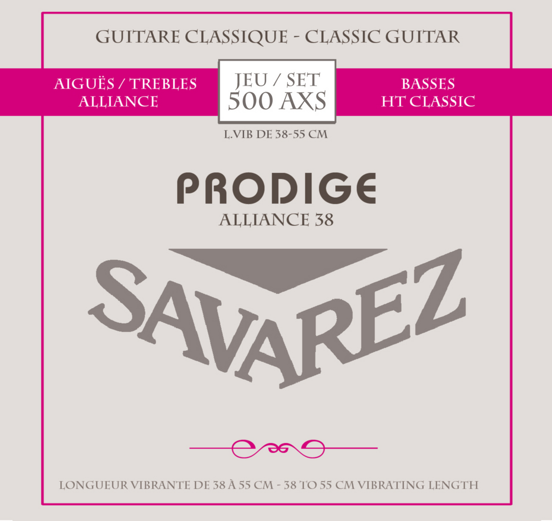 Savarez Strings para guitarra clásica Prodige 38 Children's Guitar - 1/8-1/2 Carbon (500 AXS)
