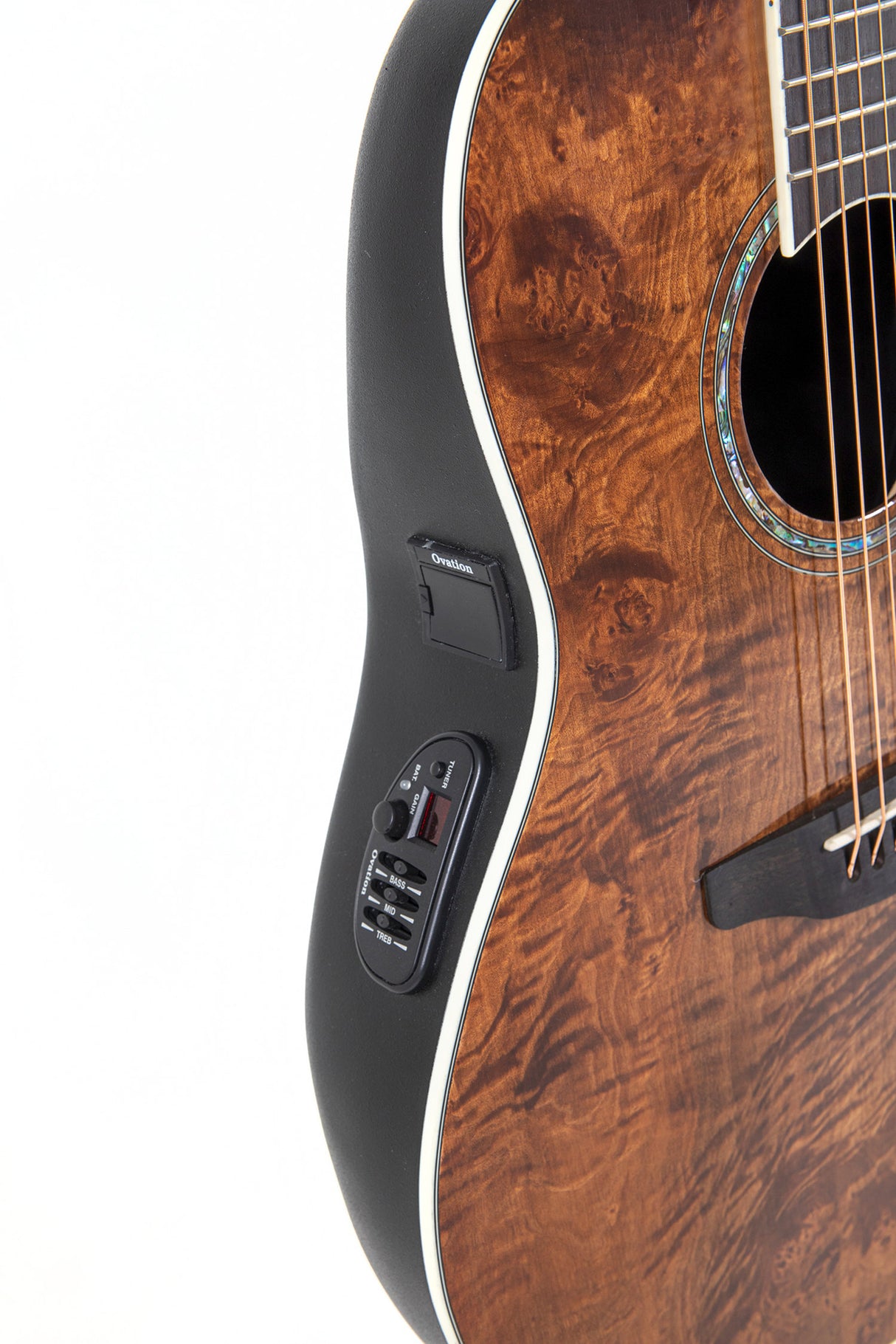 Ovation E-Acoustic Guitar Celebrity Standard Plus Mid Cutaway - Nutmeg Burled Maple (CS24P-NBM-G)