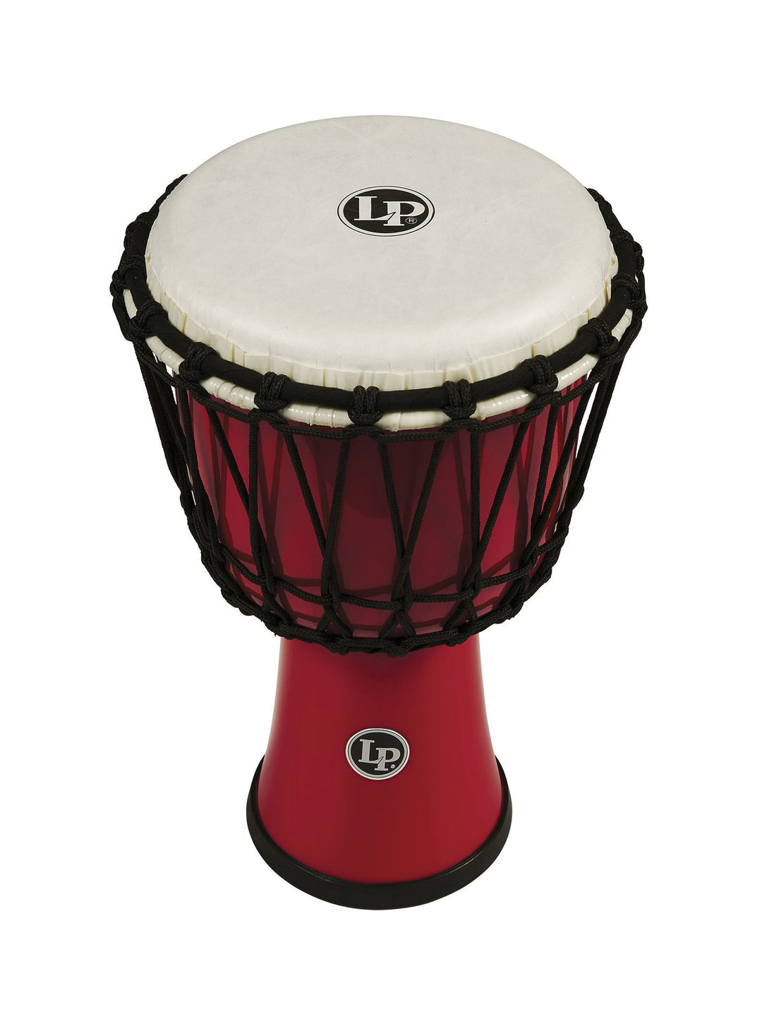 Latin Percussion Djembé World de 7 pulgadas con afinación de cuerda Circle - rojo (LP1607RD)