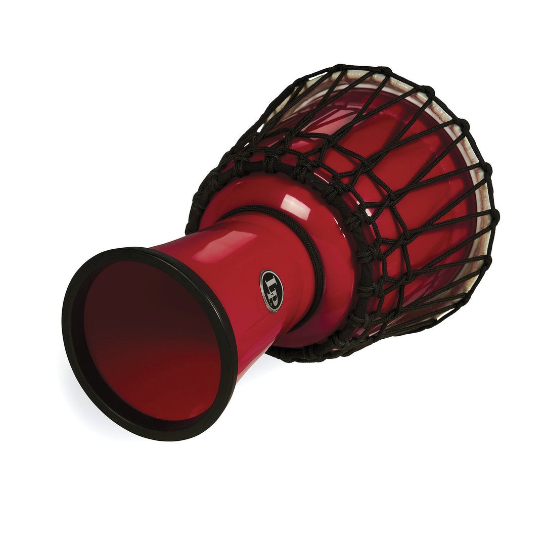 Latin Percussion Djembé World de 7 pulgadas con afinación de cuerda Circle - rojo (LP1607RD)