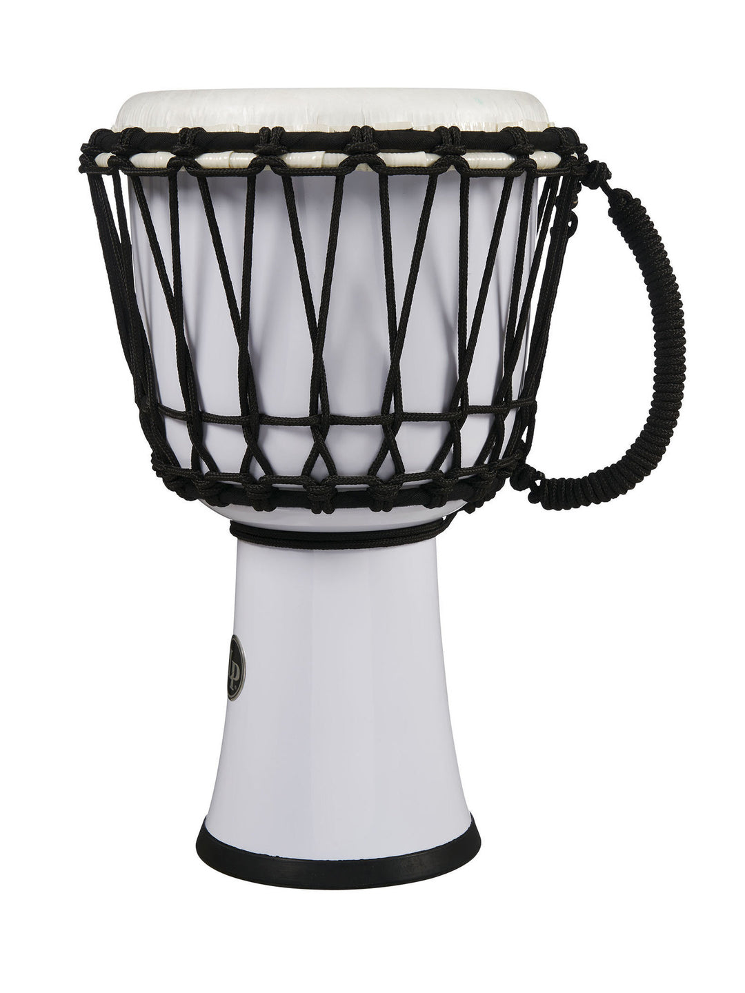 Latin Percussion Djembé World de 7 pulgadas con afinación mediante cuerda Circle - White (LP1607WH)