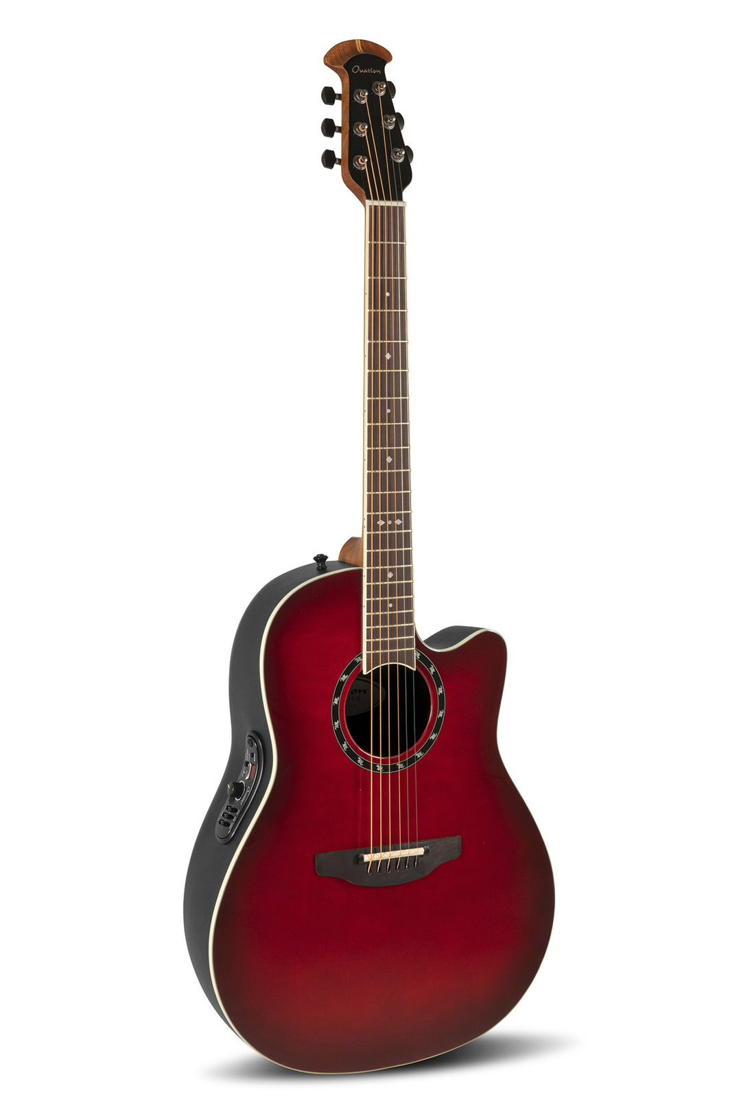 Ovation guitarra electroacústica Standard Balladeer Deep Contour Cutaway - Cherry Cherry Burst (2771AX-CCB-G)