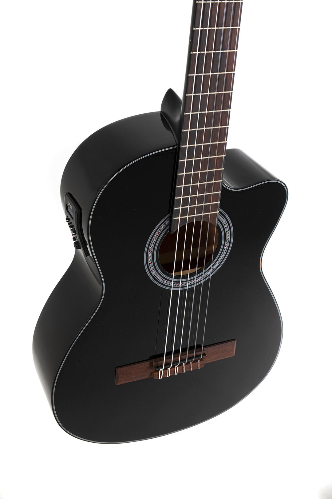 VGS Student Black guitarra clásica 4/4, electroacústica, negra, cutaway